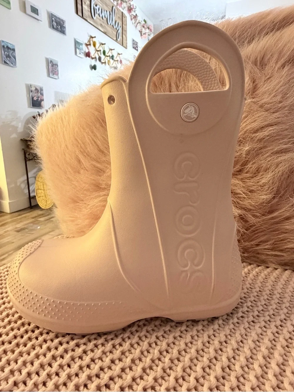CROCS Kids Rose Pink RainHandle Boots - Picture 3 of 5